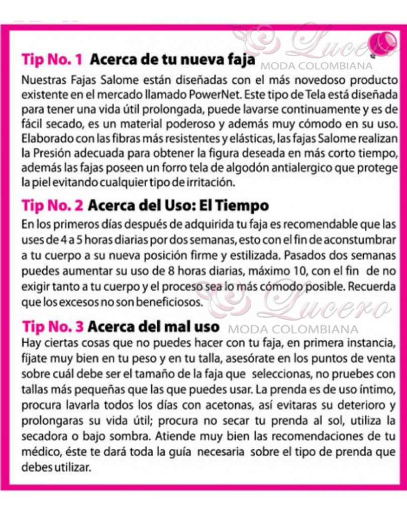 FAJA SALOME REF 0351 TANGA ESPALDA ALTA