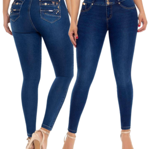 PANTALÓN VAQUERO DAMA REALCE LEVANTACOLA CON BOLSILLOS DECORACIÓN