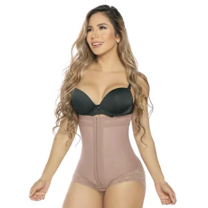FAJA SALOME 412-CCB STRAPLESS CON ENCAJE SILICONADO Y 2 HILERAS DE BROCHES