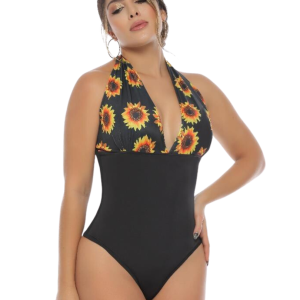BODY ESCOTE EN V ESTAMPADO GIRASOLES