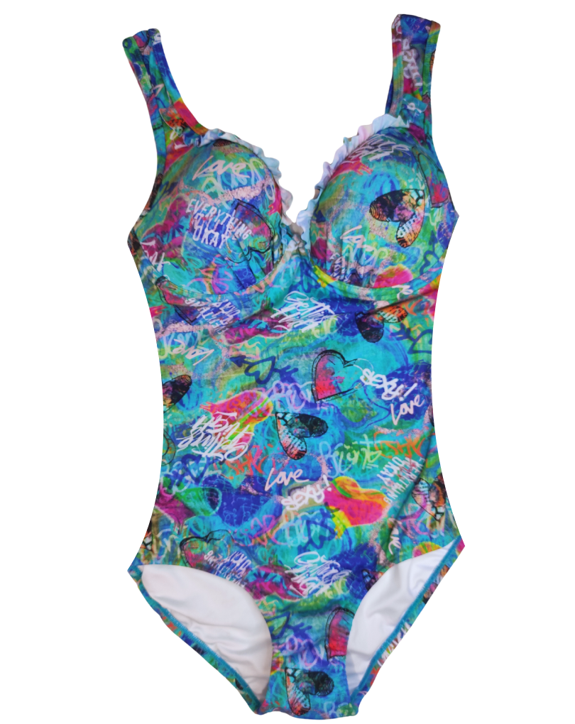 BAÑADOR CON FAJA INTERNA Y PECHO COPA PREHORMADA REALCE