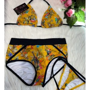 BIKINI TRIANGULAR CON SHORT Y HILO DE BRONCEO