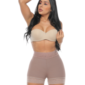 FAJA SHORT CORTO PUSH-UP ENCAJE SILICONADO Y VARILLAS