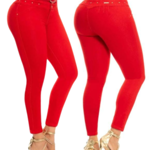 VAQUERO ROJO SIN BOLSILLOS REALCE LEVANTACOLA