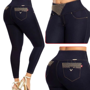 PANTALÓN DE MUJER BOLSILLOS PEDRERÍA PRETINA DECORACIÓN 70884 LUJURIA