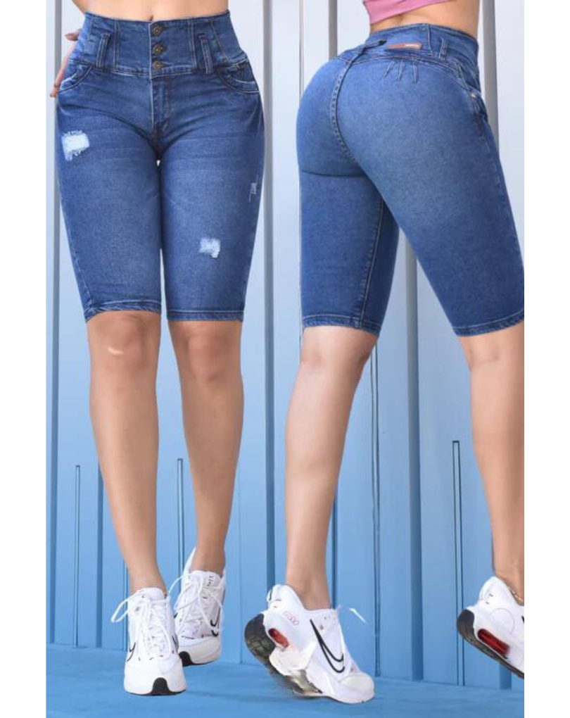 CAPRI PUSH-UP COLOMBIANO SIN BOLSILLOS AZUL MEDIO
