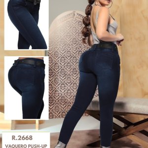 JEANS COLOMBIANO DAMA CON BOLSILLOS LEVANTACOLA 2668