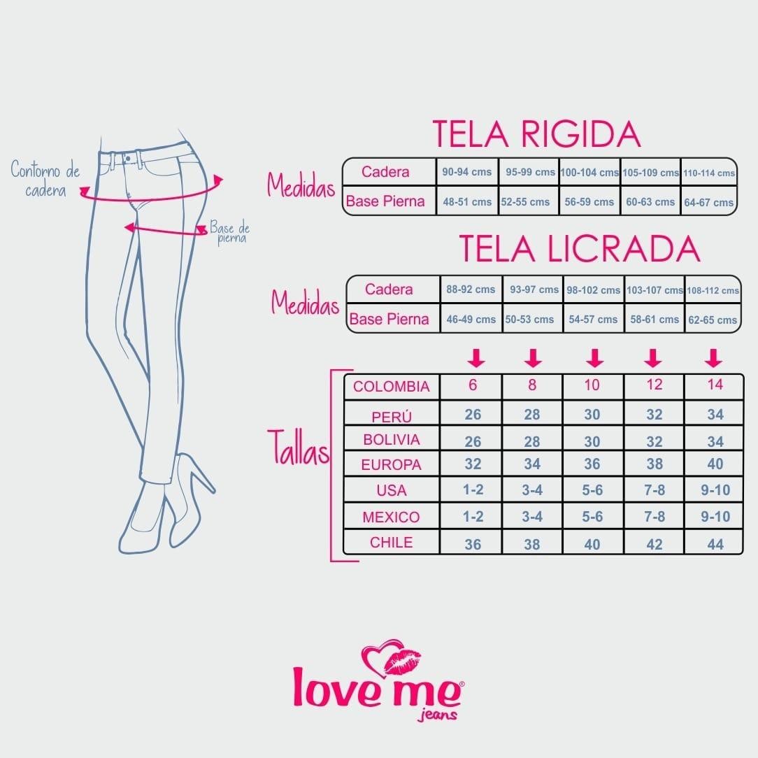 TABLA DE TALLAS DE LOVE JEANS