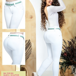 PANTALON COLOMBIANO BLANCO SIN BOLSILLOS