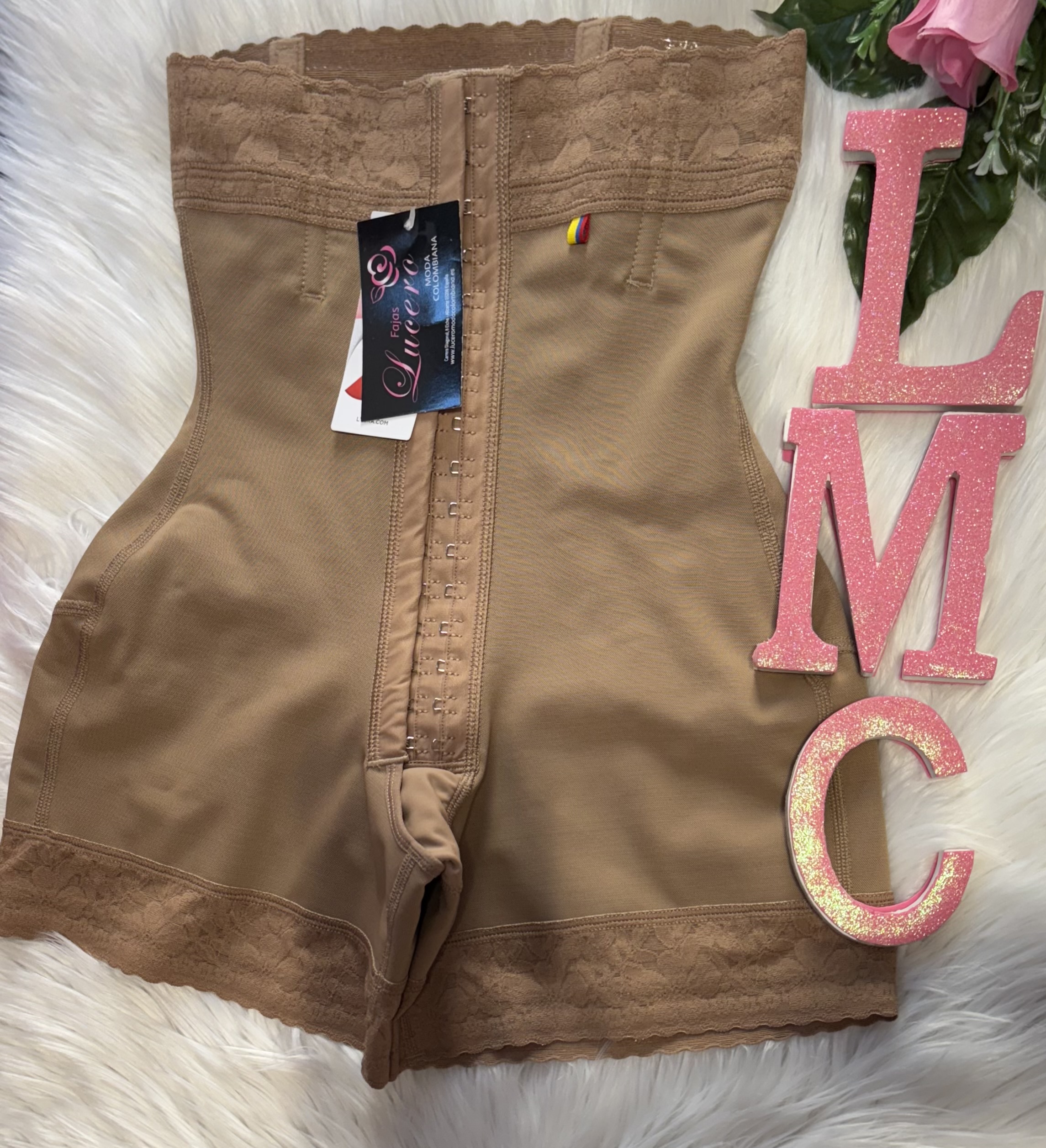 FAJA SHORT ORIGINAL COLOMBIANA STRAPLESS DOBLE BROCHE 736LMC - Imagen 2