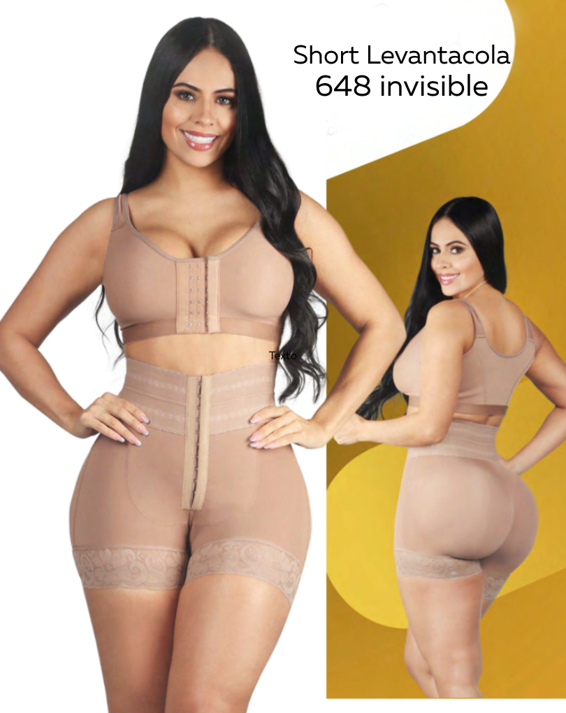 SHORT LEVANTACOLA GLÚTEO INVISIBLE 3 BROCHES 648